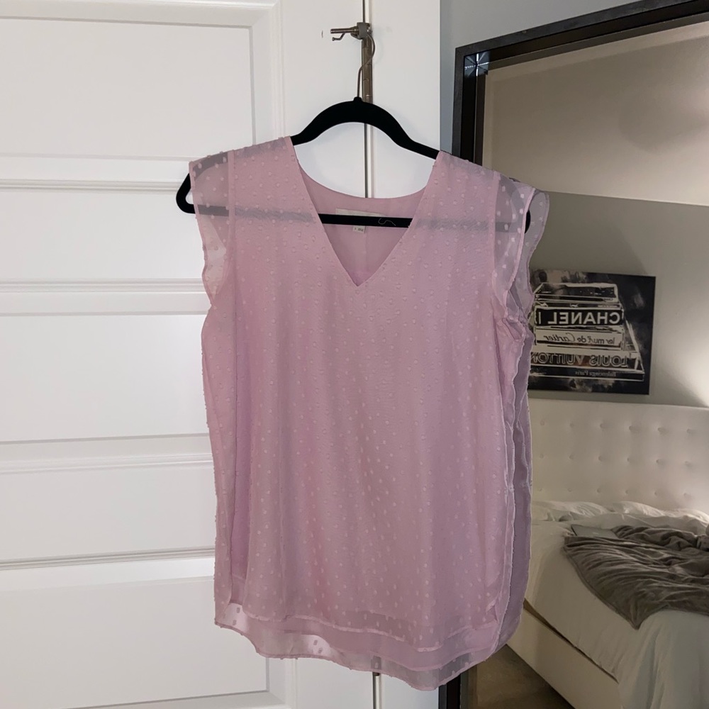 Loft Pink Polka Dot Top